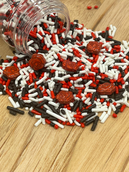 Red, Black and White Rose Sprinkle Medley